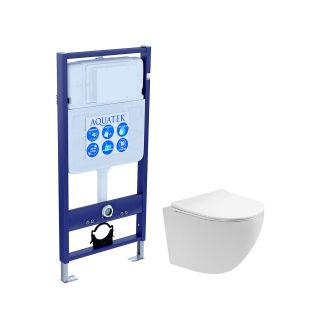 Комплект унитаза с инсталляцией Aquatek Set Aquatek Европа cm T инсталляция Standard INS-0000012 унитаз Европа AQ1900T-00 с тонким сиденьем soft-close